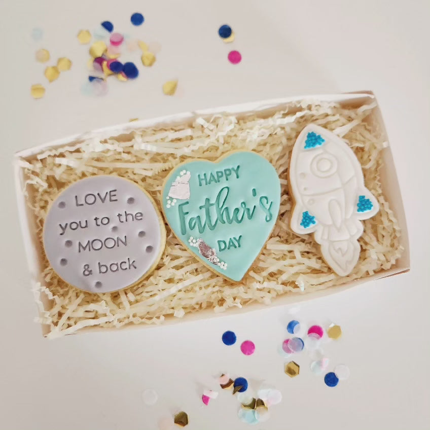 Fathers Day Cookie Gift Box - Love you to the moon and back